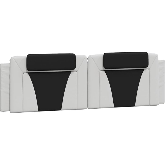 Cabecero de cama acolchado cuero sintético blanco negro 180 cm - comfortxl