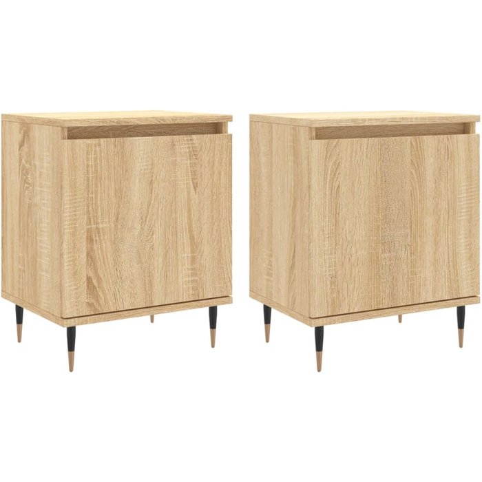 Mesitas de noche 2uds roble sonoma 40x30x50cm madera contrachapada