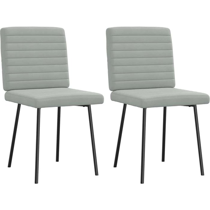 Sillas de comedor 2 unidades terciopelo gris claro