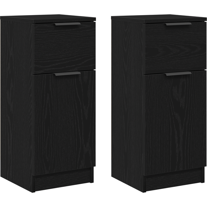 Aparador | gabinete de buffet de madera mdf roble negro 30x30x70 cm cfw669022
