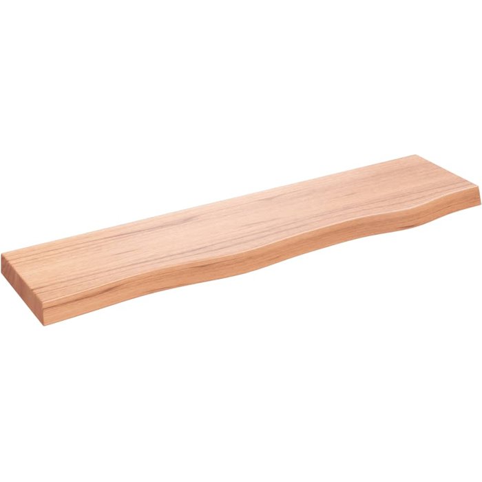 Estante de pared marrón claro 80x20x4 cm madera maciza de roble tratada