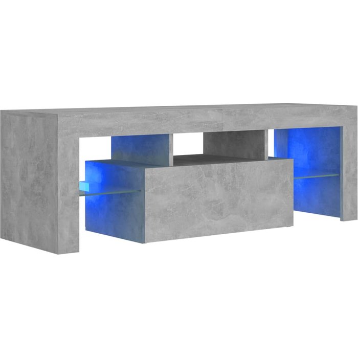 Mueble de tv gris hormigón con iluminación led 120x35x40 cm - comfortxl