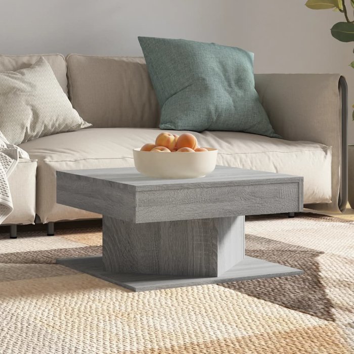 Mesa de centro sonoma gris 57x57x30 cm madera contrachapada