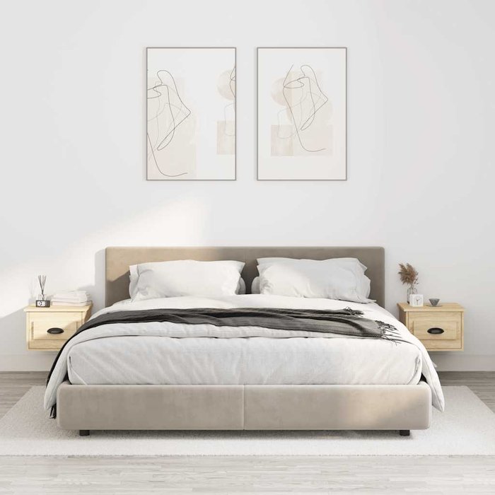 Mesitas de noche de pared, 2 unidades, roble sonoma, 41,5 x 36 x 28 cm