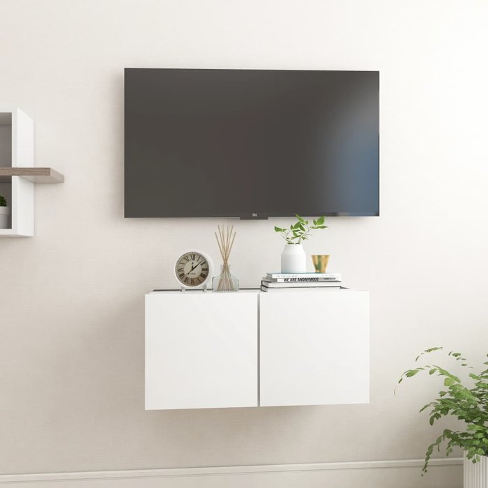 Mueble de tv colgante blanco 60x30x30 cm - comfortxl