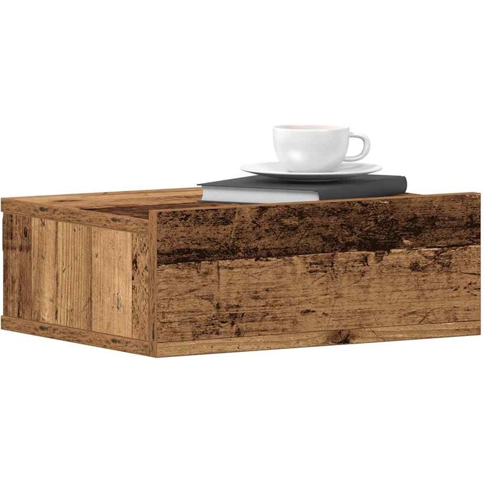 Maison exclusive - mesitas de noche flotantes 2 uds madera vieja 40x32x15 cm