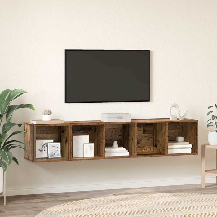 Vidaxl juego de muebles de tv 2 pcs madera antigua 37 x 37 x 142.5 cm