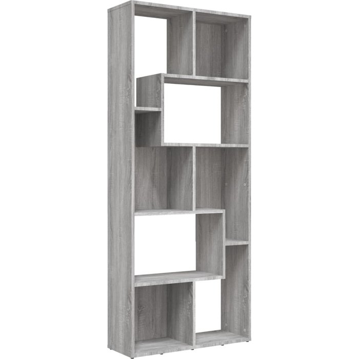 Estantería de madera contrachapada gris sonoma 67x24x161 cm – comfortxl