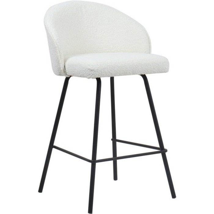 Silla de mostrador 'juni' bouclé blanco, dimensiones: h87 x l52 x p51 cm