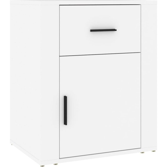 Mesita de noche de contrachapado blanco 50x36x60 cm - comfortxl