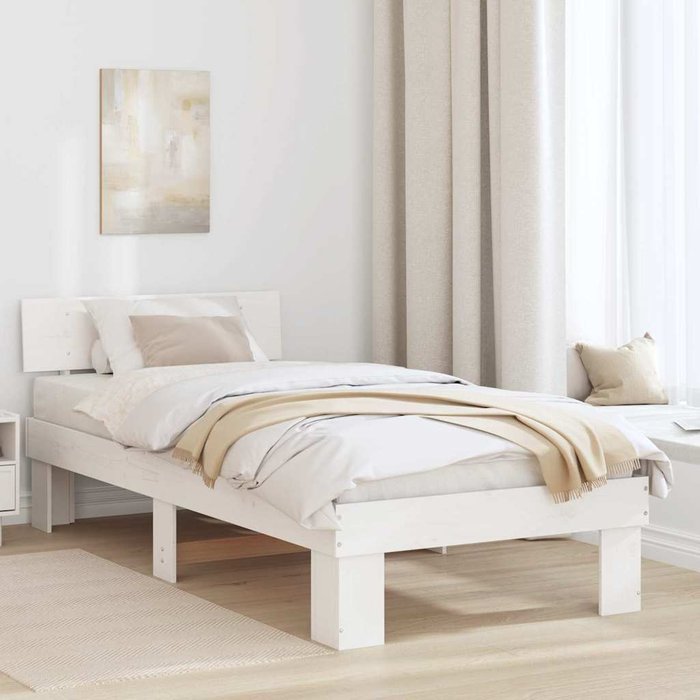 Estructura de cama 80 x 200 cm madera maciza de pino