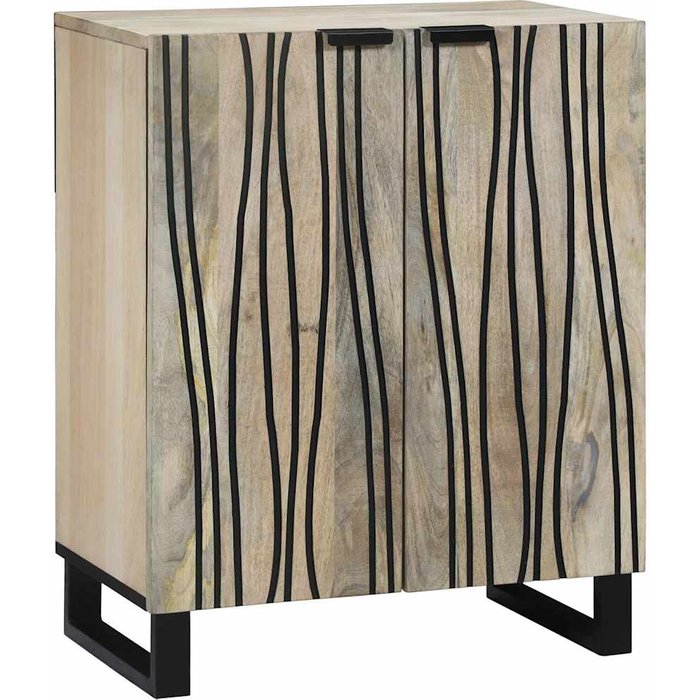 Aparador blanco de 60 x 33,5 x 75 cm. madera maciza de mango.