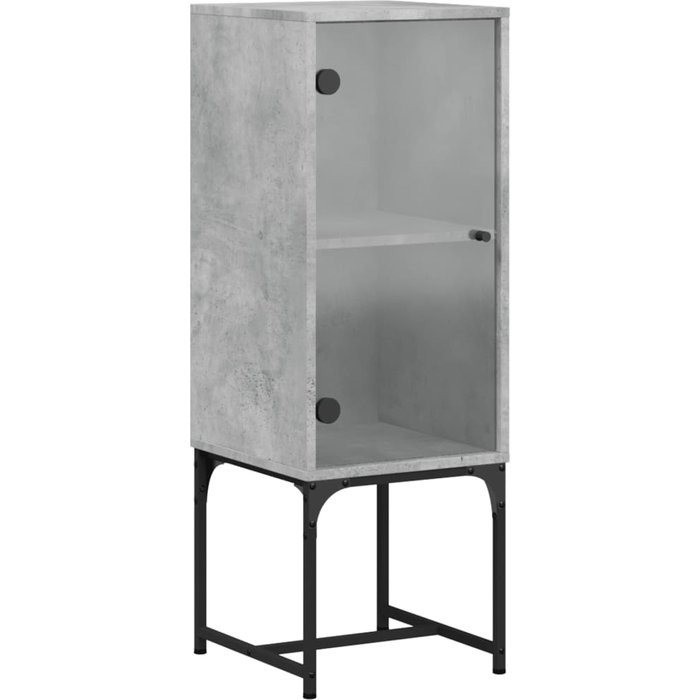 Armario auxiliar con puerta vidrio gris hormigón 35x37x100 cm - comfortxl