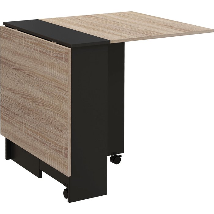 Mesa plegable homcom melamina de madera natural y negro 75x140x74 cm