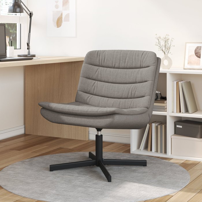 Silla giratoria taupé 63 x 75 x 76 cm tela vidaxl
