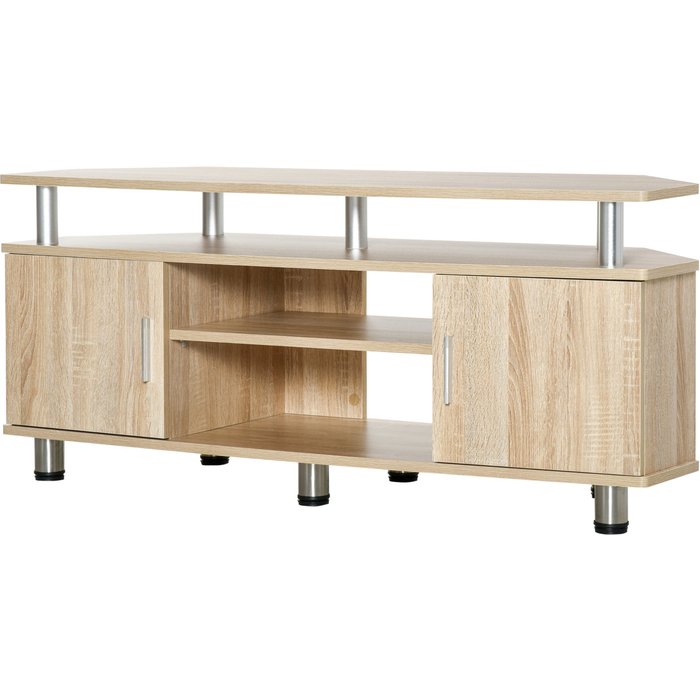Mueble tv moderno roble 2 puertas 2 estantes 120cm bancada salón