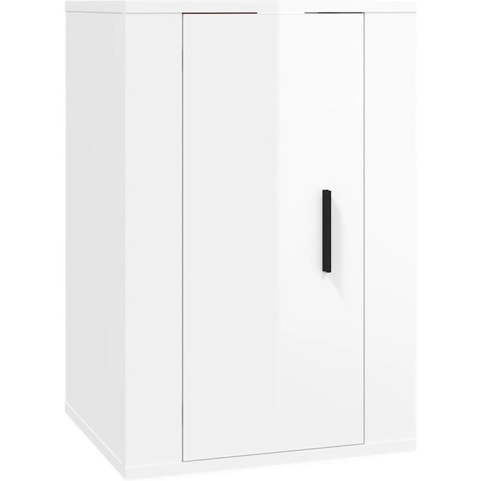 Mueble de tv de pared blanco brillo 40x34,5x60 cm - comfortxl