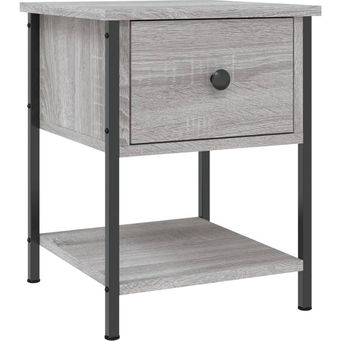 Mesita de noche de madera compuesta gris sonoma 34x35,5x45 cm - comfortxl