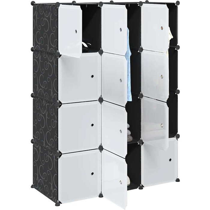 12 cubos de almacenamiento con varillas para colgar de pp.