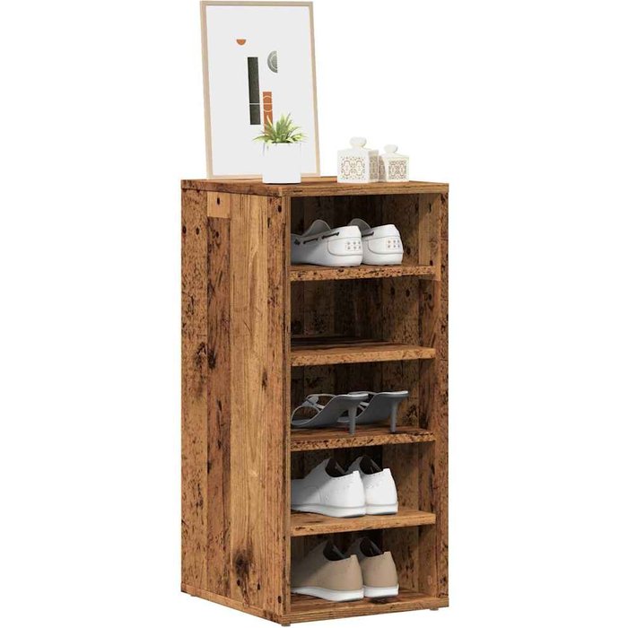 Zapatero de madera antiguo 32x35x70 cm madera contrachapada