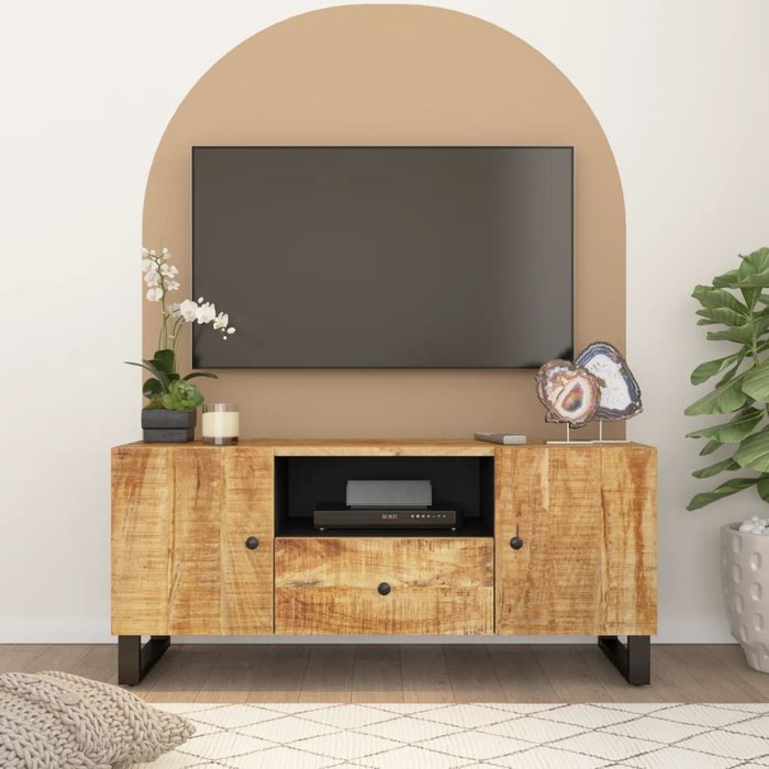 Vidaxl mueble de tv madera mango y madera contrachapada 105x33,5x46 cm