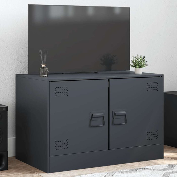 Mueble para tv de acero gris antracita 67x39x44 cm