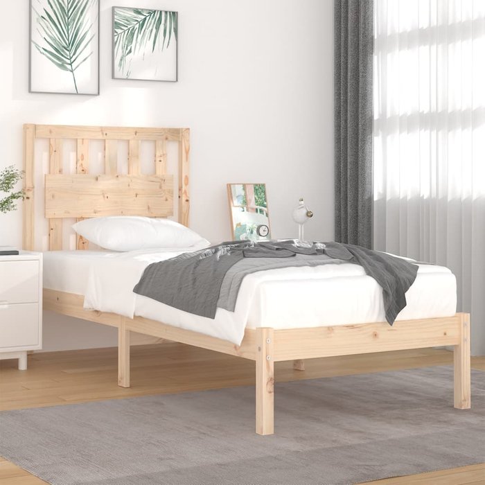 Estructura de cama madera maciza de pino 90x200 cm.