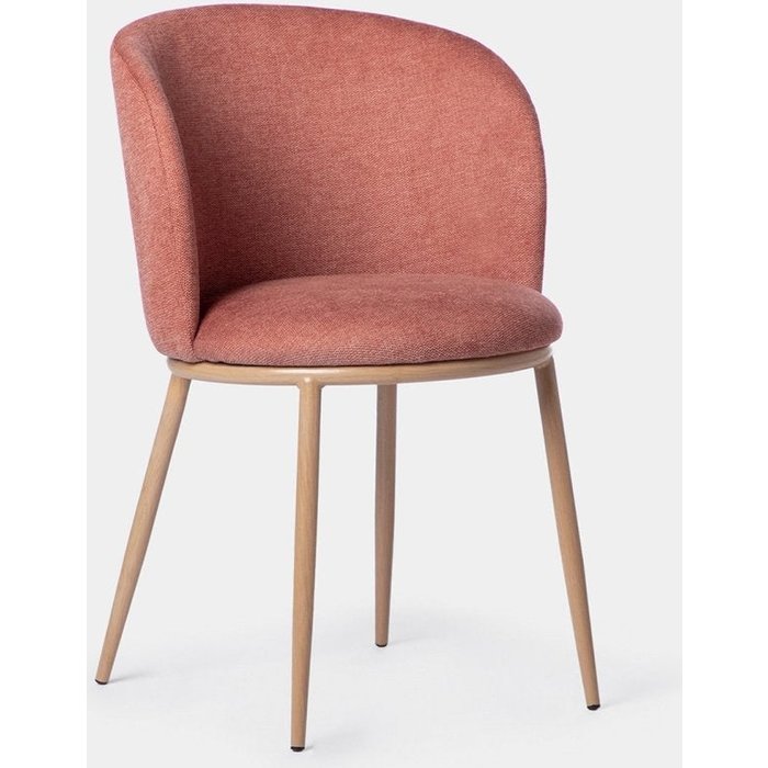 Silla de comedor de tela terracota 51x80 cm