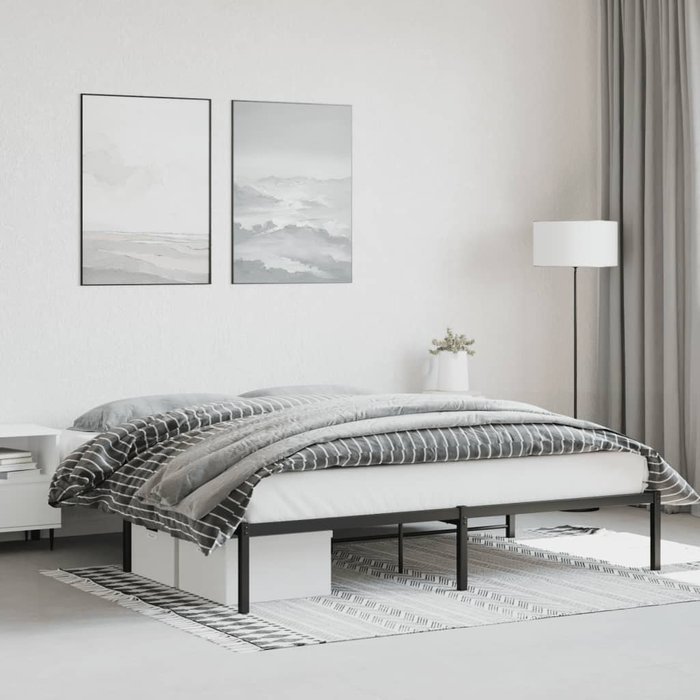 Estructura de cama de metal negro 183x213 cm vidaxl