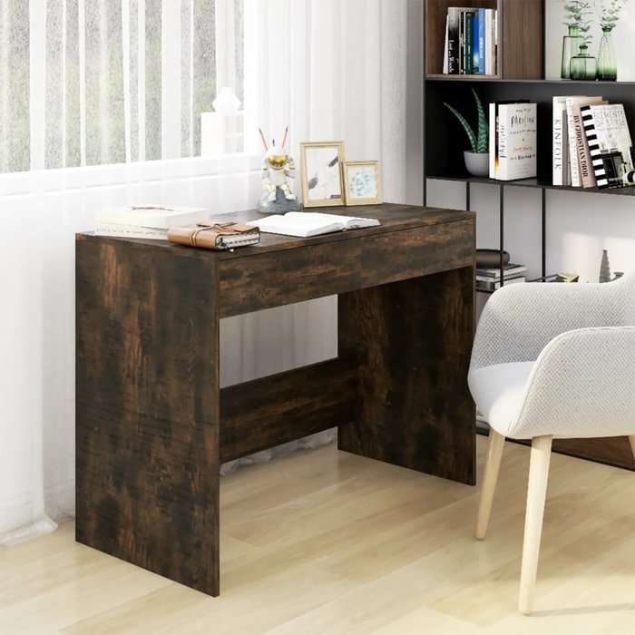 Maison exclusive - escritorio madera de ingeniería roble ahumado 101x50x76,5 cm