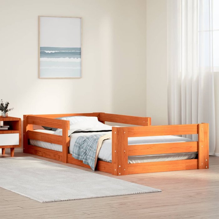 Estructura de cama sin colchón madera maciza marrón 90x190 cm vidaxl