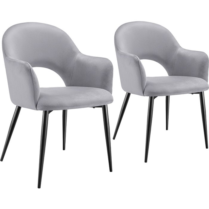 Tectake silla de comedor aspecto aterciopelado, acolchado