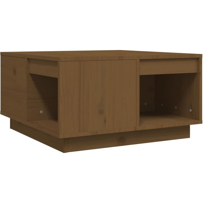 Mesa de centro madera maciza de pino marrón miel 60x61x32,5 cm - comfortxl