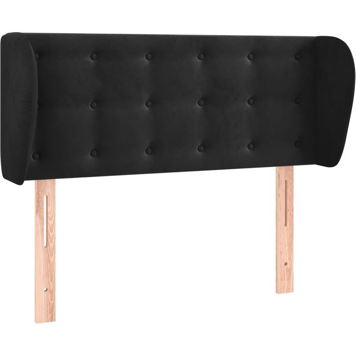 Cabecero cama - mueble cabecero de terciopelo negro 83x23x78/88 cm