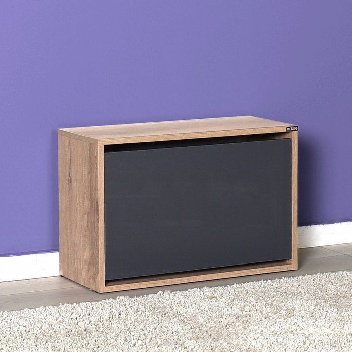 Zapatero kailua 1043, nuez, antracita, 60x42x30cm, aglomerado laminado