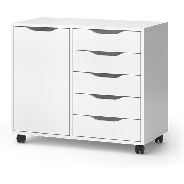 Vicco aparador otwin, blanco, 40.6 x 61.5 cm con 5 cajones y 1 puerta