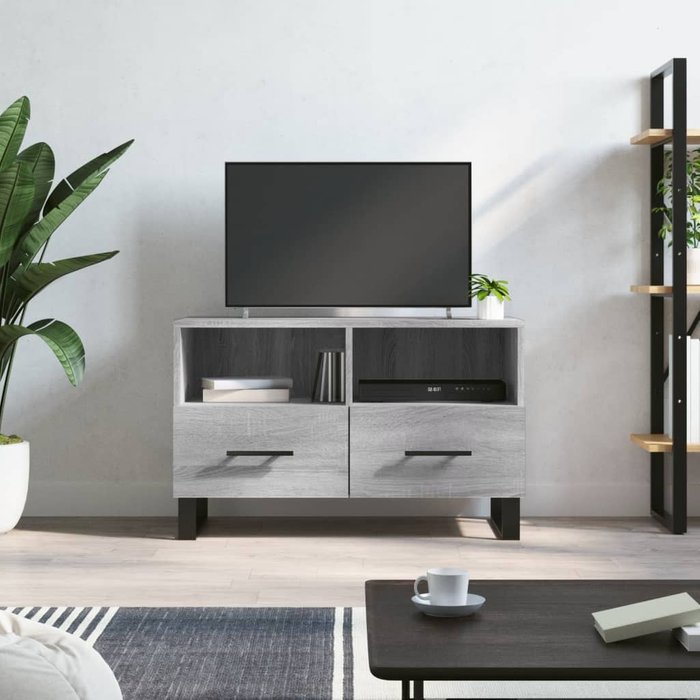 Vidaxl mueble de tv madera de ingeniería gris sonoma 80x36x50 cm
