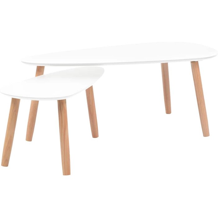 Juego de 2 mesas de centro madera maciza de pino blanco 02_0042129