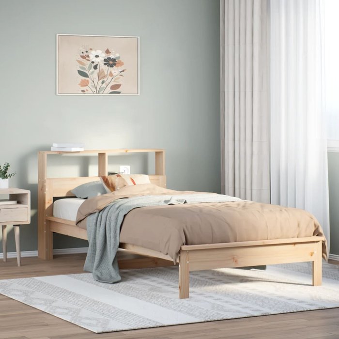 Cama con estantería sin colchón madera maciza de pino 90x200 cm vidaxl