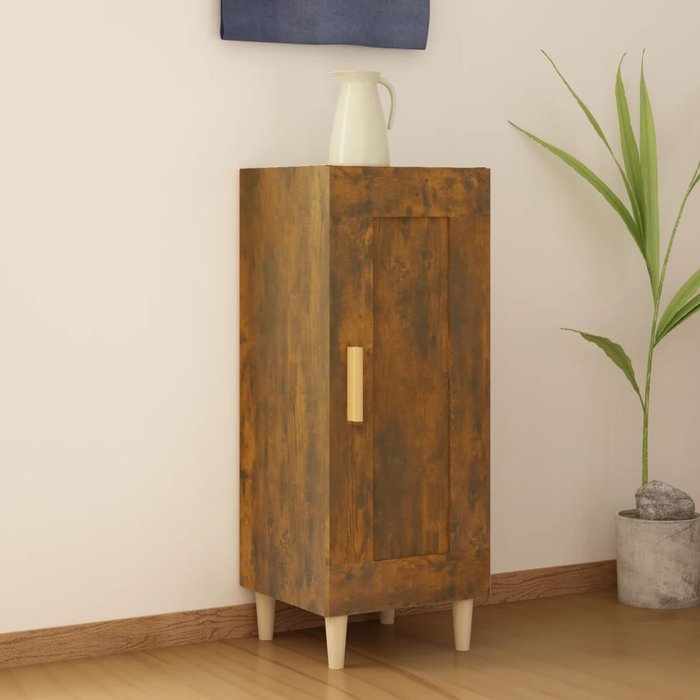 Aparador madera de ingeniería roble ahumado 34,5x34x90 cm - comfortxl