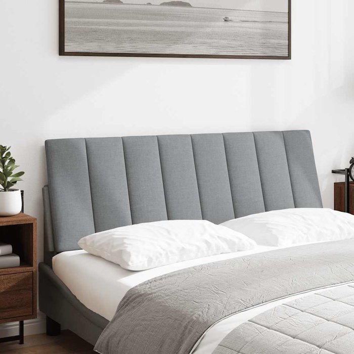 Cabecero de cama acolchado tela gris claro 120 cm - comfortxl