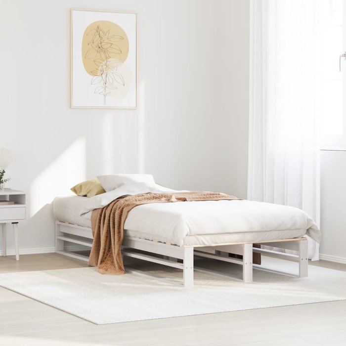 Maison exclusive - estructura de cama sin colchón madera maciza blanca 90x190 cm