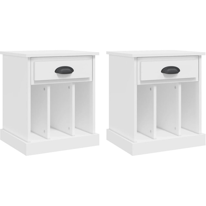Mesitas de noche 2 piezas blanco 43x36x50 cm