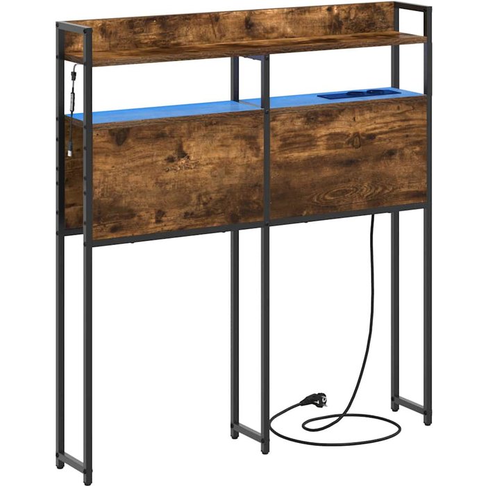 Cabecera de almacenamiento roble ahumado 100 cm