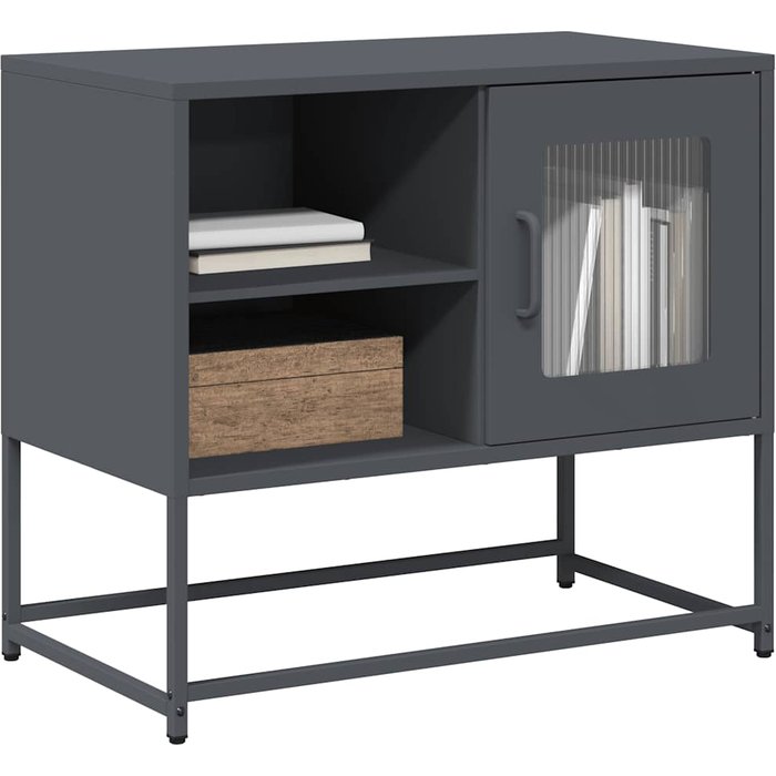 Mueble de tv antracita 68x39x60,5 cm acero