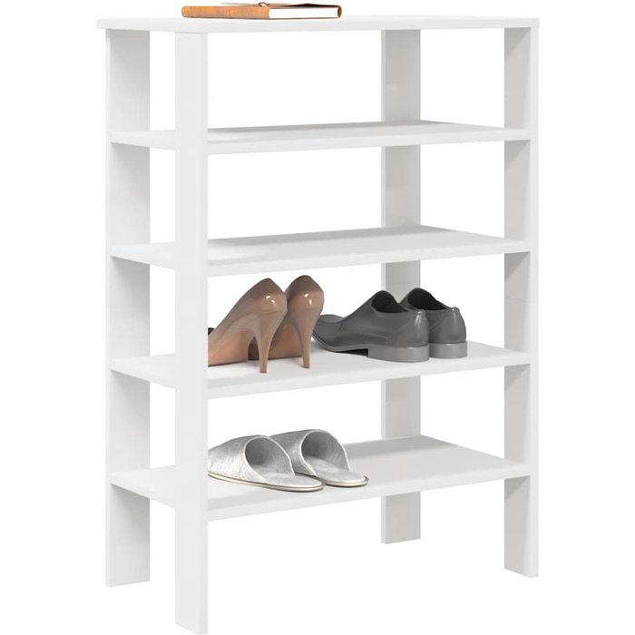 Zapatero blanco, 61x32x87,5 cm, madera de ingeniería.