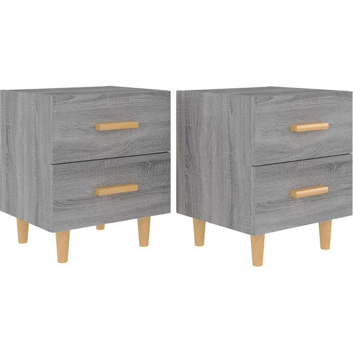 Pack de 2 mesitas de noche,mesilla de noche gris sonoma 40x35x47,5 cm cfw62722
