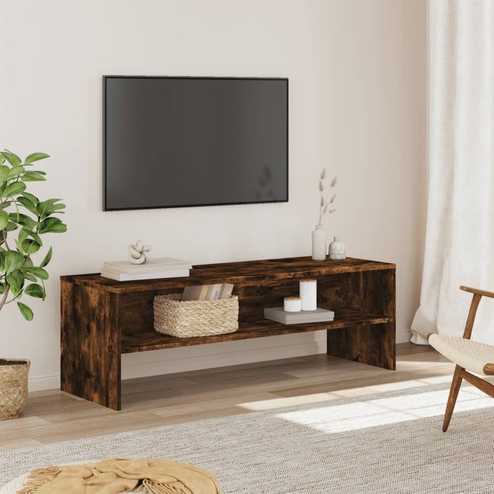 Mueble de tv de roble ahumado 120x40x40 cm madera de ingeniería