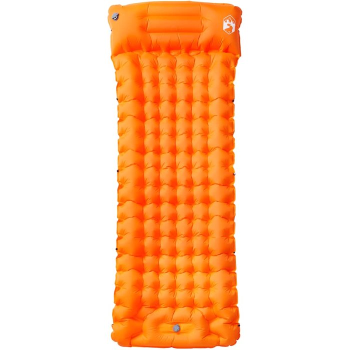 Colchón de camping autoinflable con almohada 1 persona naranja cfw401338