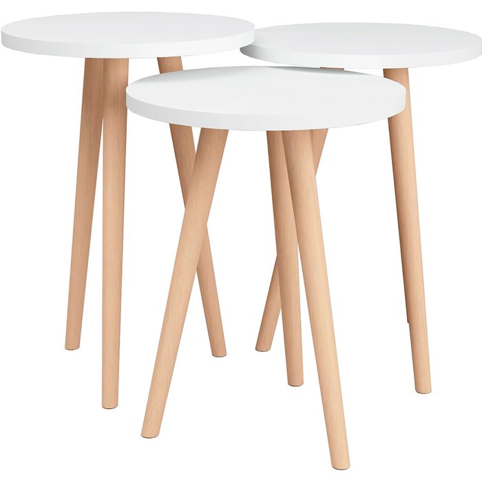 Venprodin - mesa centro redonda 49x35x35 blanco